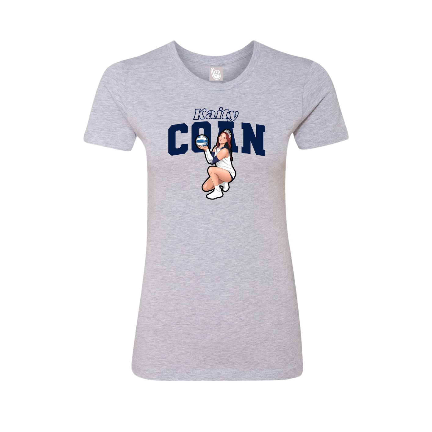 Fitted Women's Tee — Name Arch in Grey