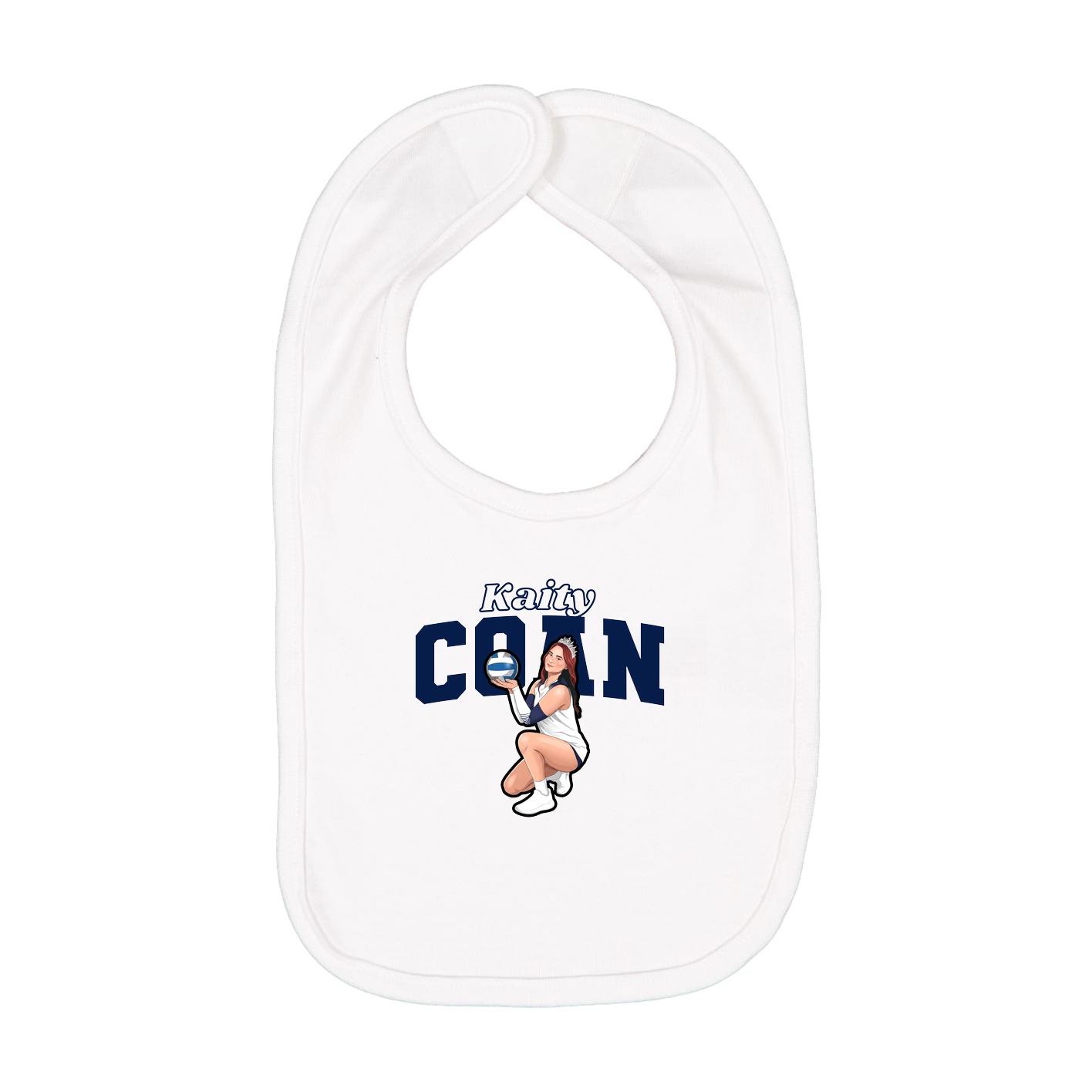 Infant Bib — Name Arch in White