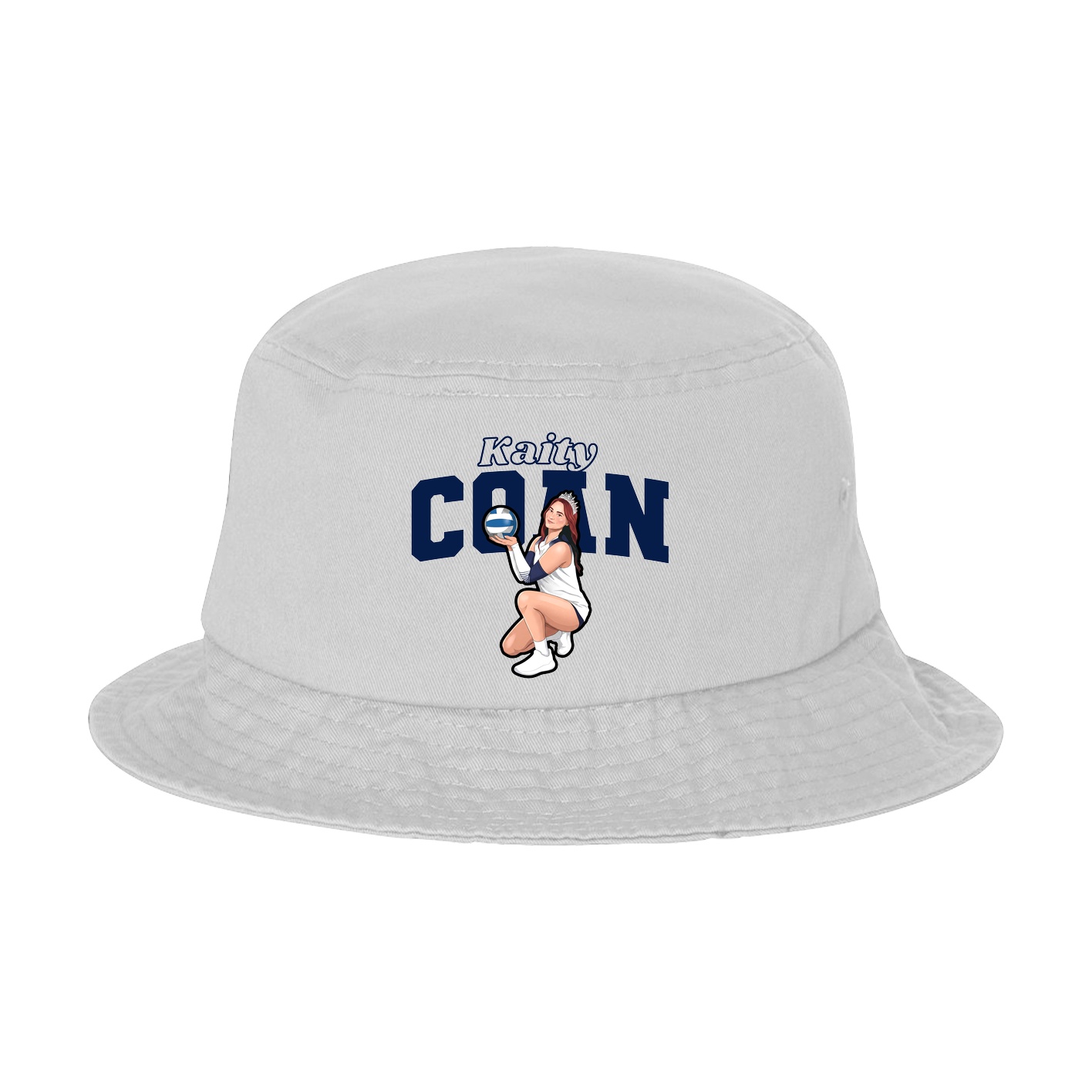 Bucket Cap — Name Arch in White