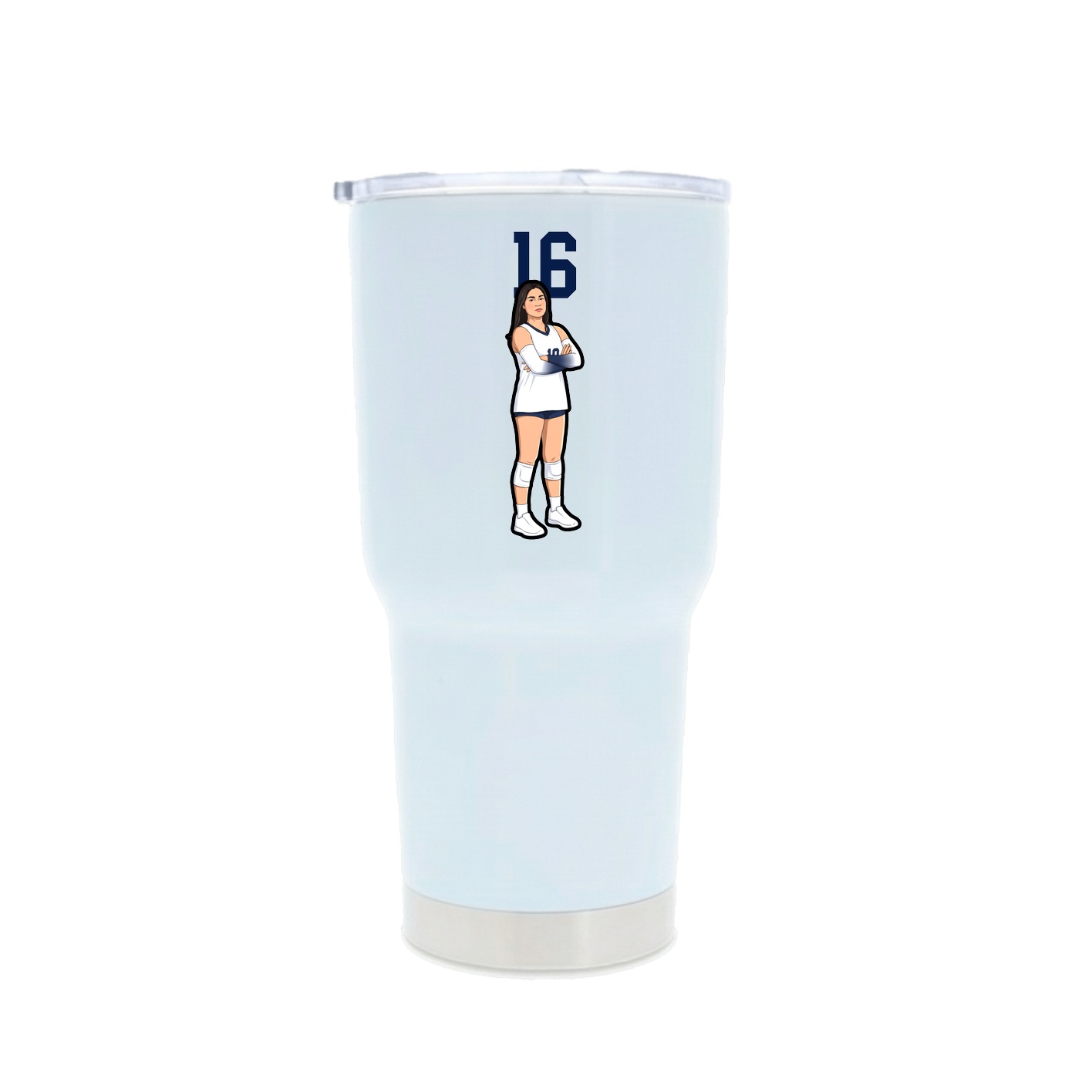 30oz Stainless Steel Tumbler — Number Top in White