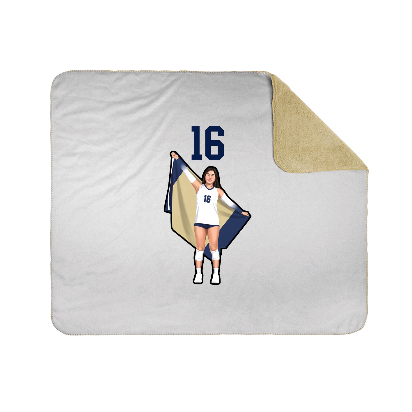 Throw Blanket — Number Top in White