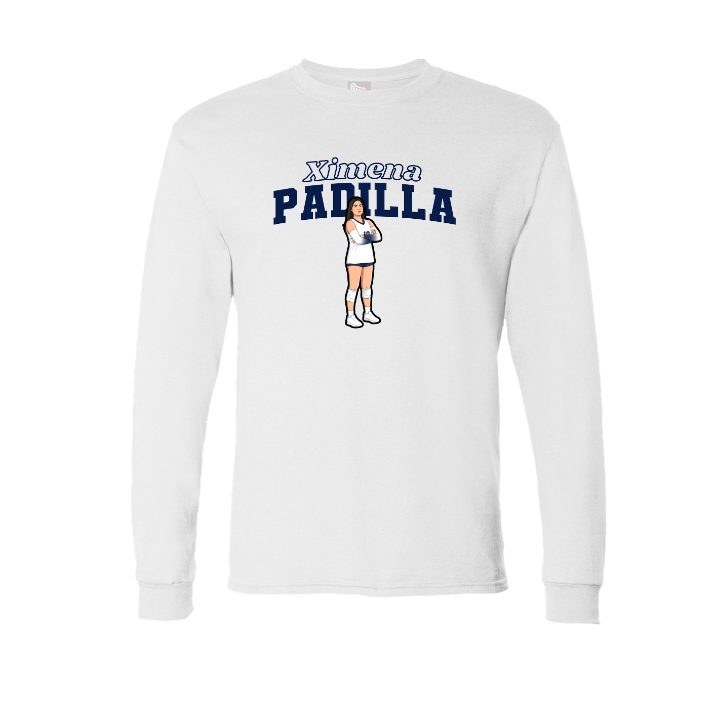 Long Sleeve Tee — Name Arch in White