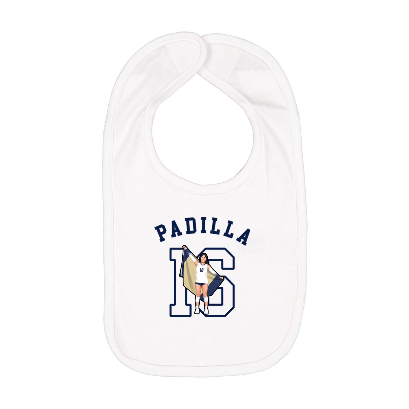 Infant Bib — Shirsey Arch in White