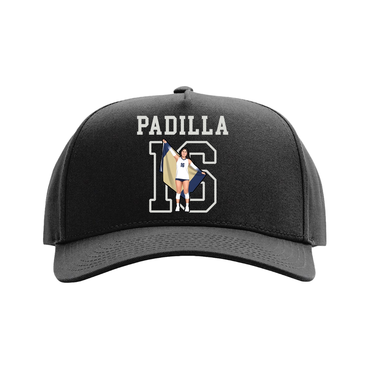 Full Fabric Five-Panel Champ Cap — Shirsey in Black