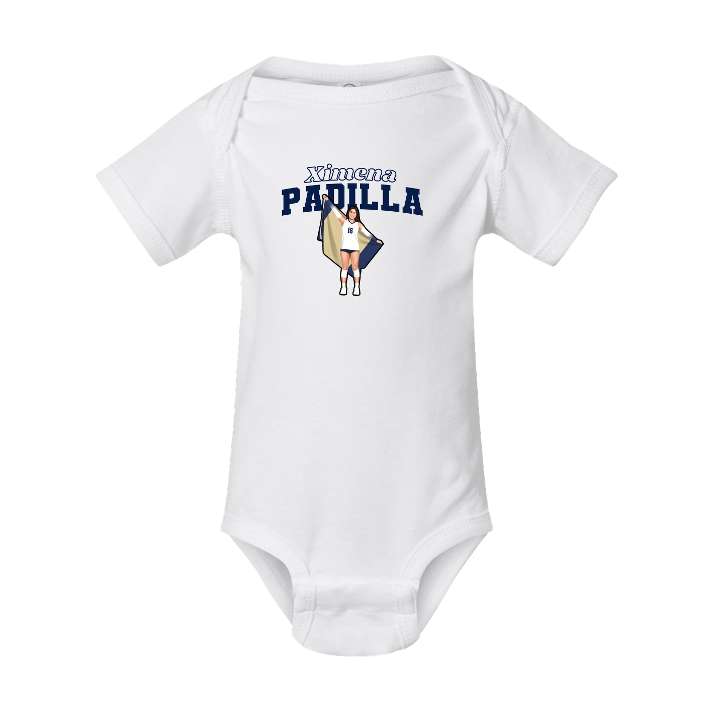 Baby Onesie — Name Arch in White
