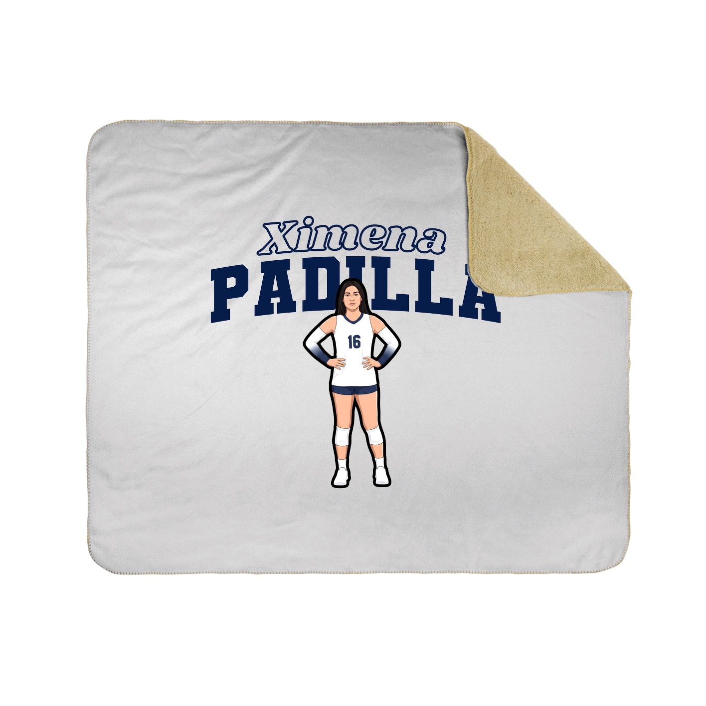 Throw Blanket — Name Arch in White