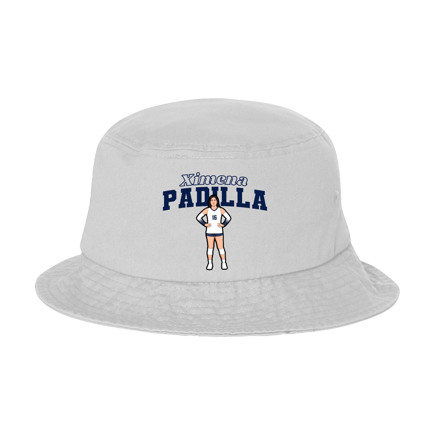 Bucket Cap — Name Arch in White