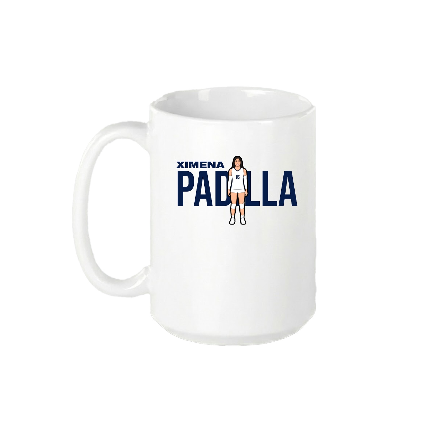 15oz Coffee Mug — Player Name in White