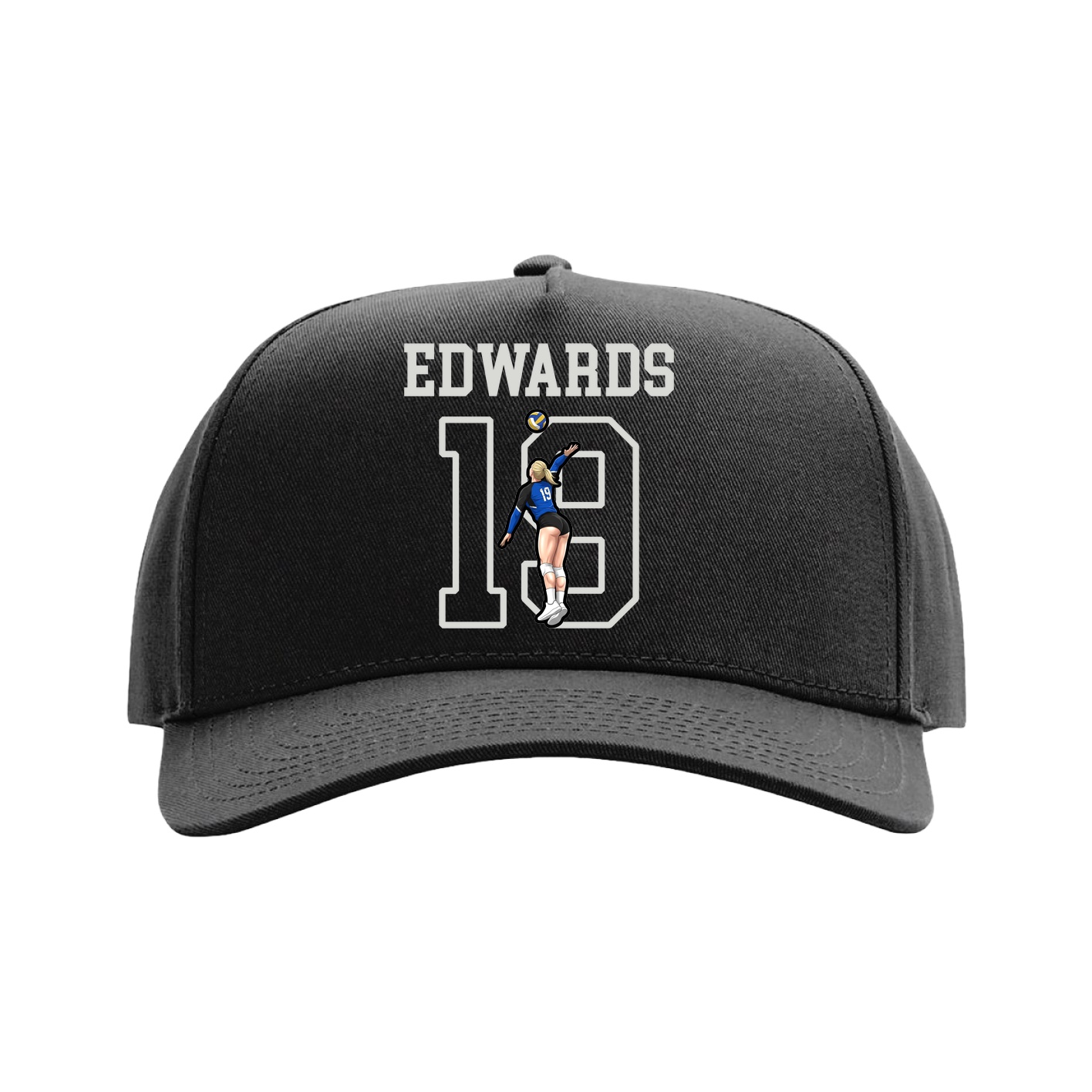 Full Fabric Five-Panel Champ Cap — Shirsey in Black