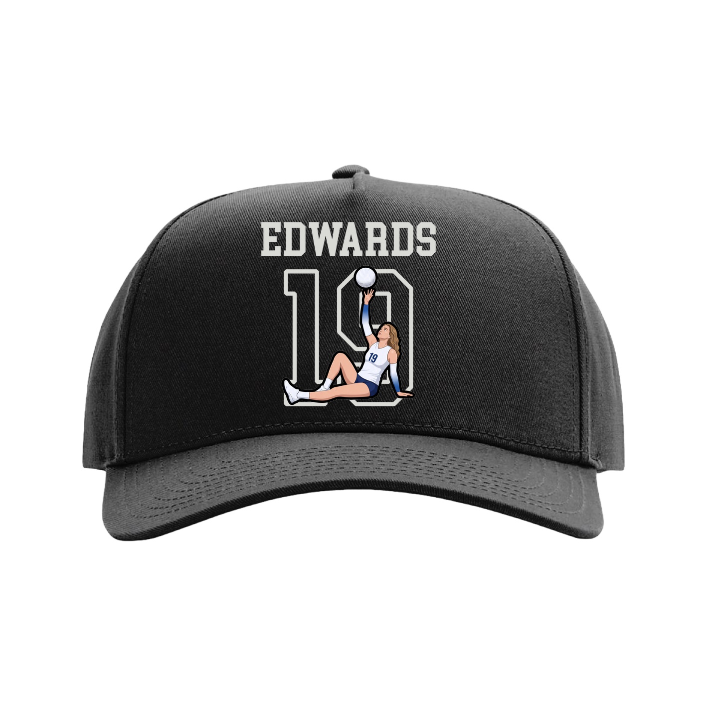 Full Fabric Five-Panel Champ Cap — Shirsey in Black