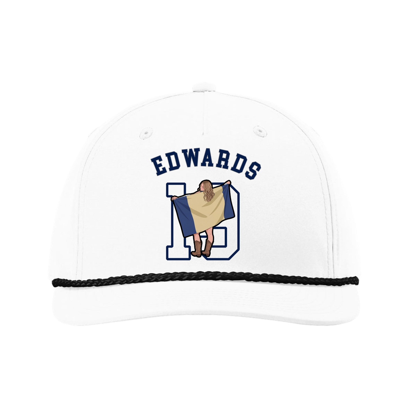 Five-Panel Classic Rope Cap — Shirsey Arch in White