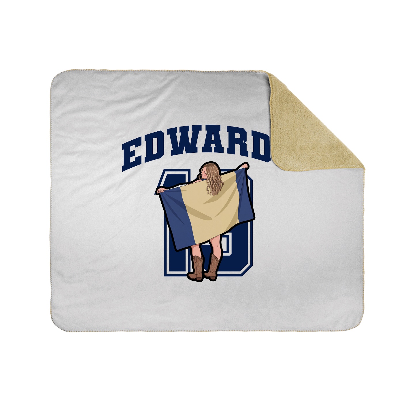 Throw Blanket — Number in White