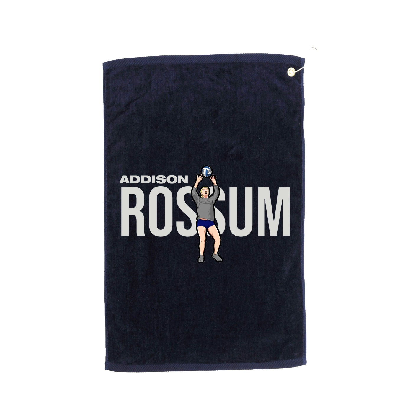 Golf Towel — Player Name in Navy