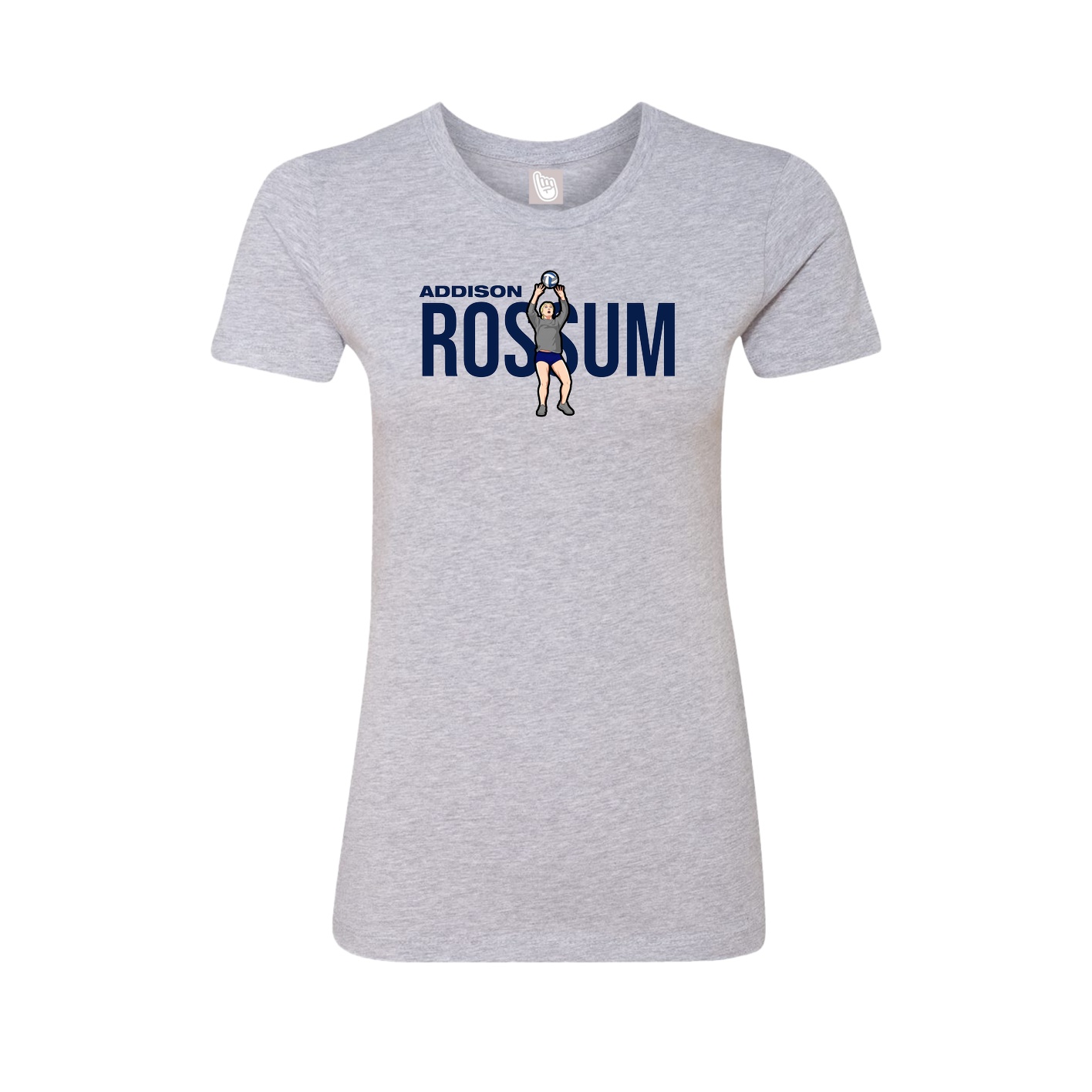 Fitted Women's Tee — Player Name in Grey