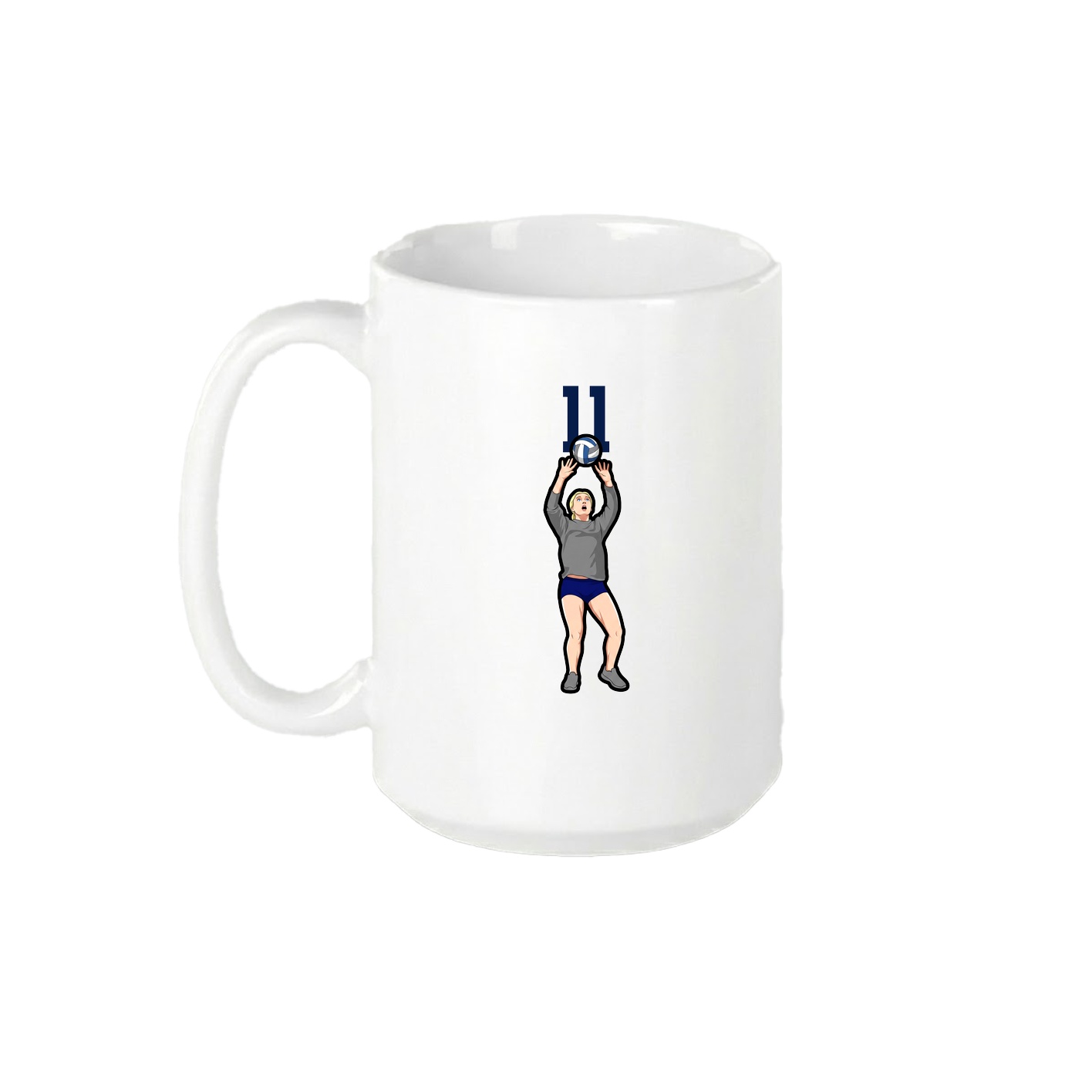 15oz Coffee Mug — Number Top in White