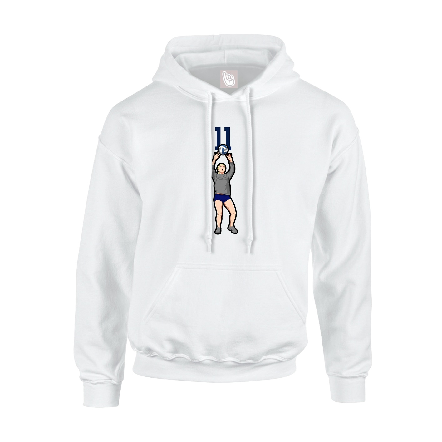Youth Hoodie — Number Top in White