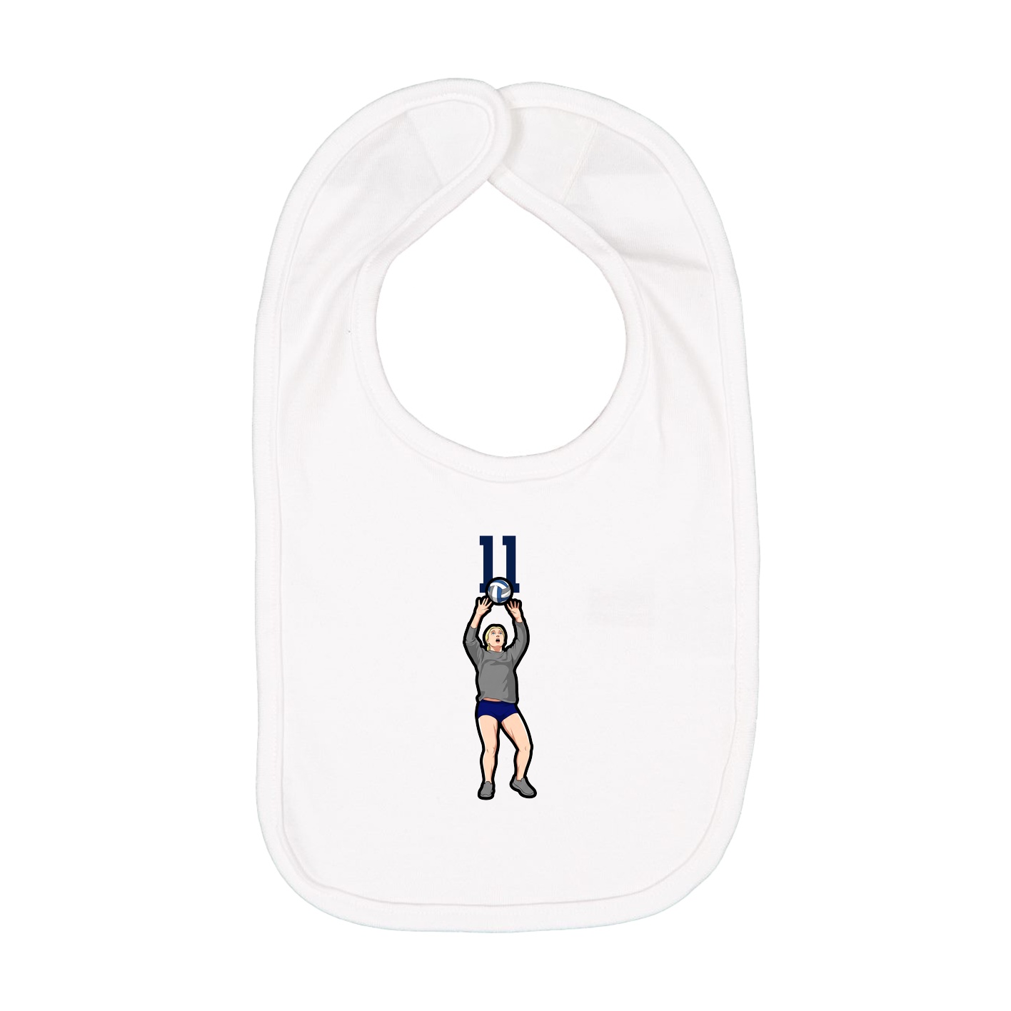 Infant Bib — Number Top in White