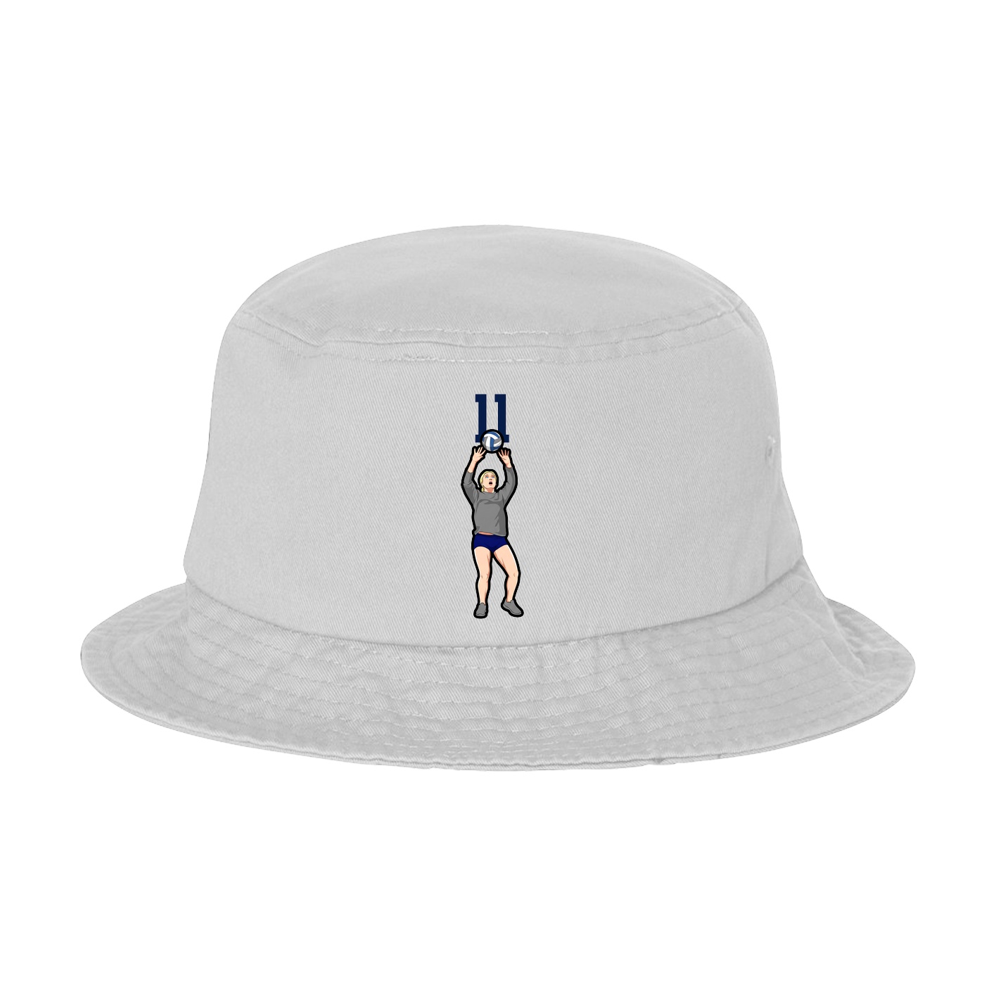 Bucket Cap — Number Top in White