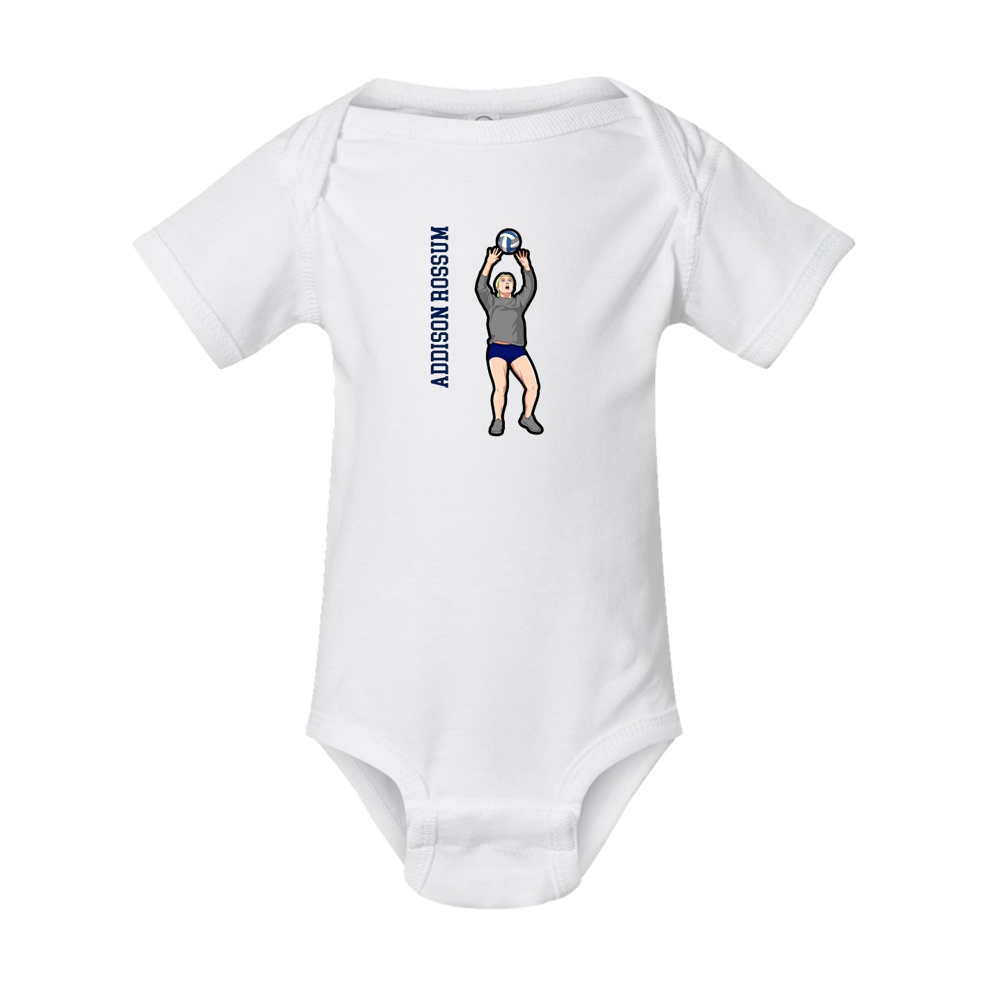 Baby Onesie — Name Vertical in White
