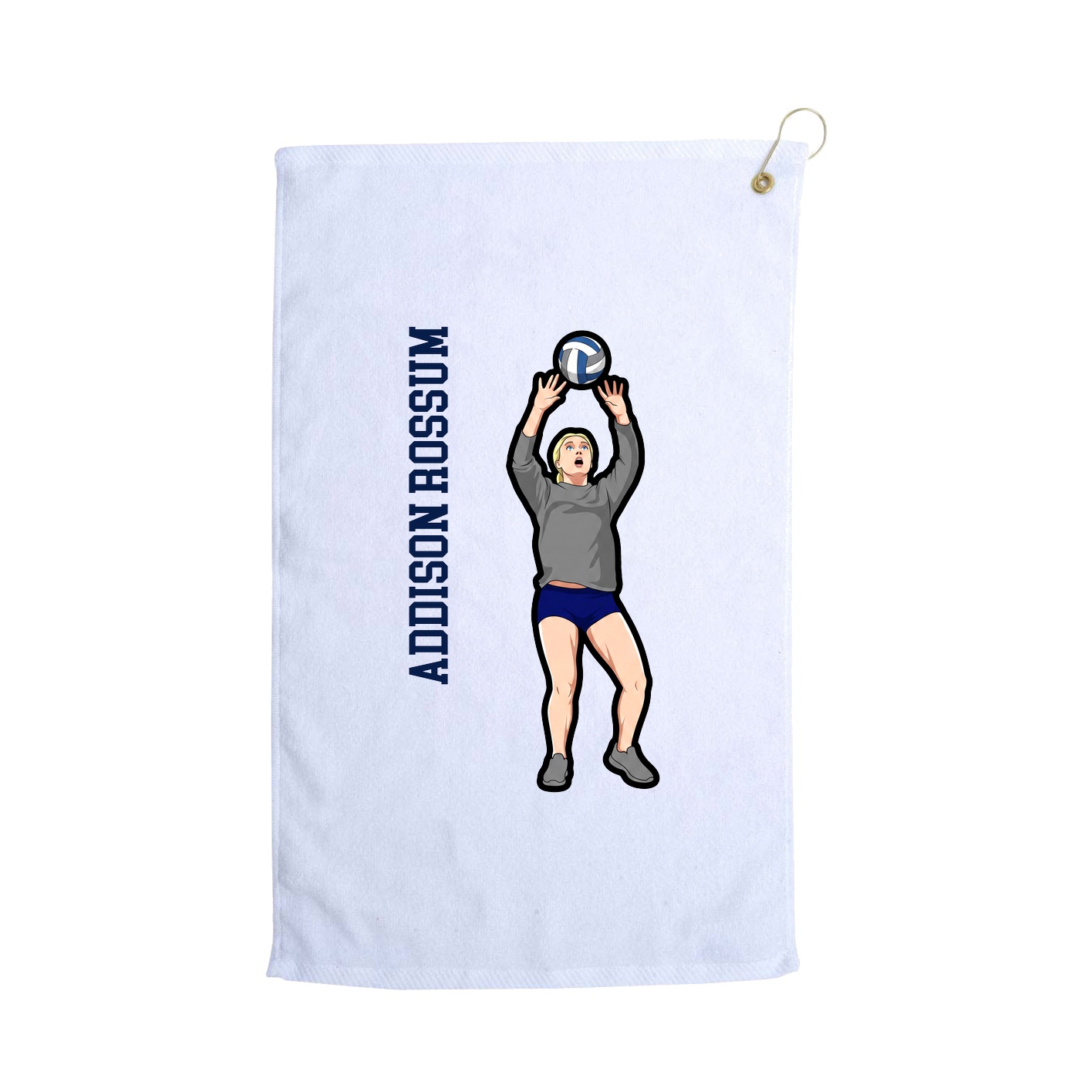 Golf Towel — Name Vertical in White