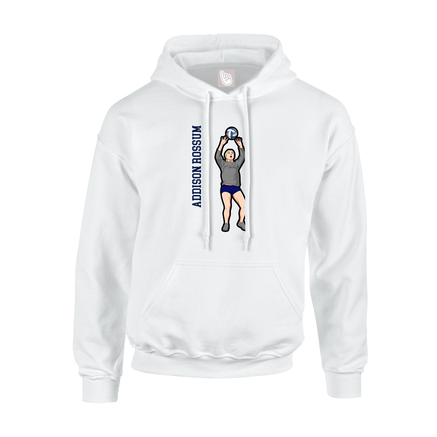 Hoodie — Name Vertical in White