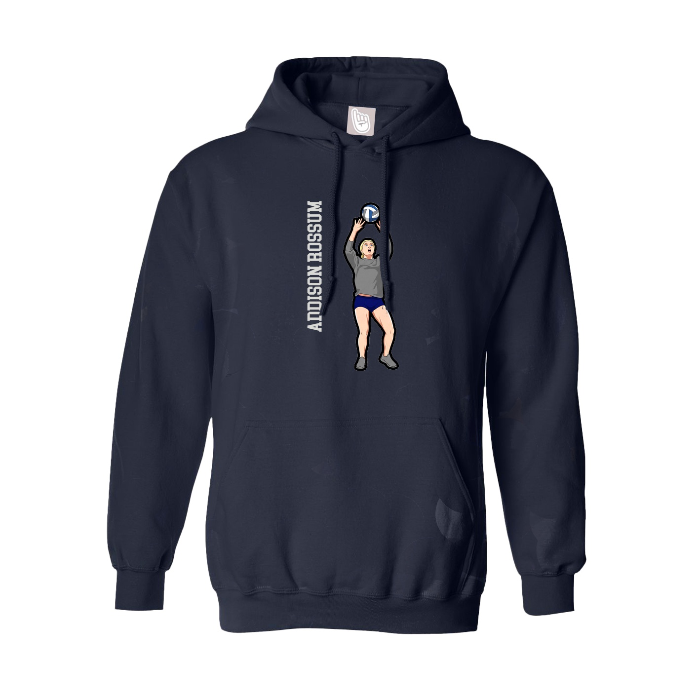 Youth Hoodie — Name Vertical in Navy