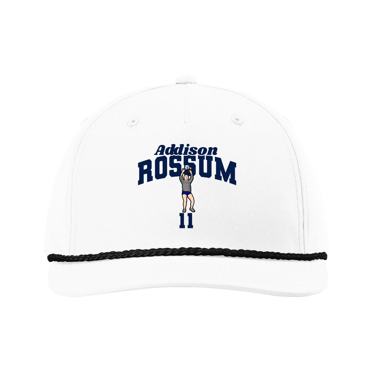 Five-Panel Classic Rope Cap — Signature Arch in White