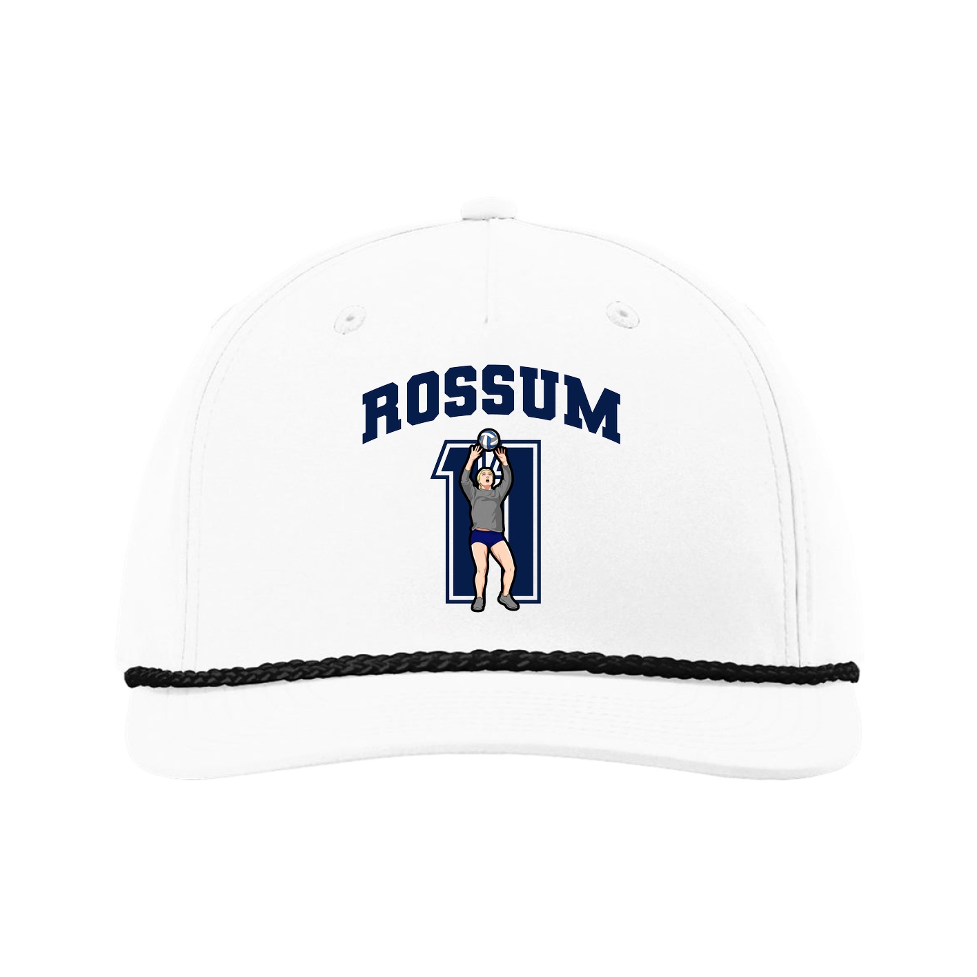 Five-Panel Classic Rope Cap — Number in White