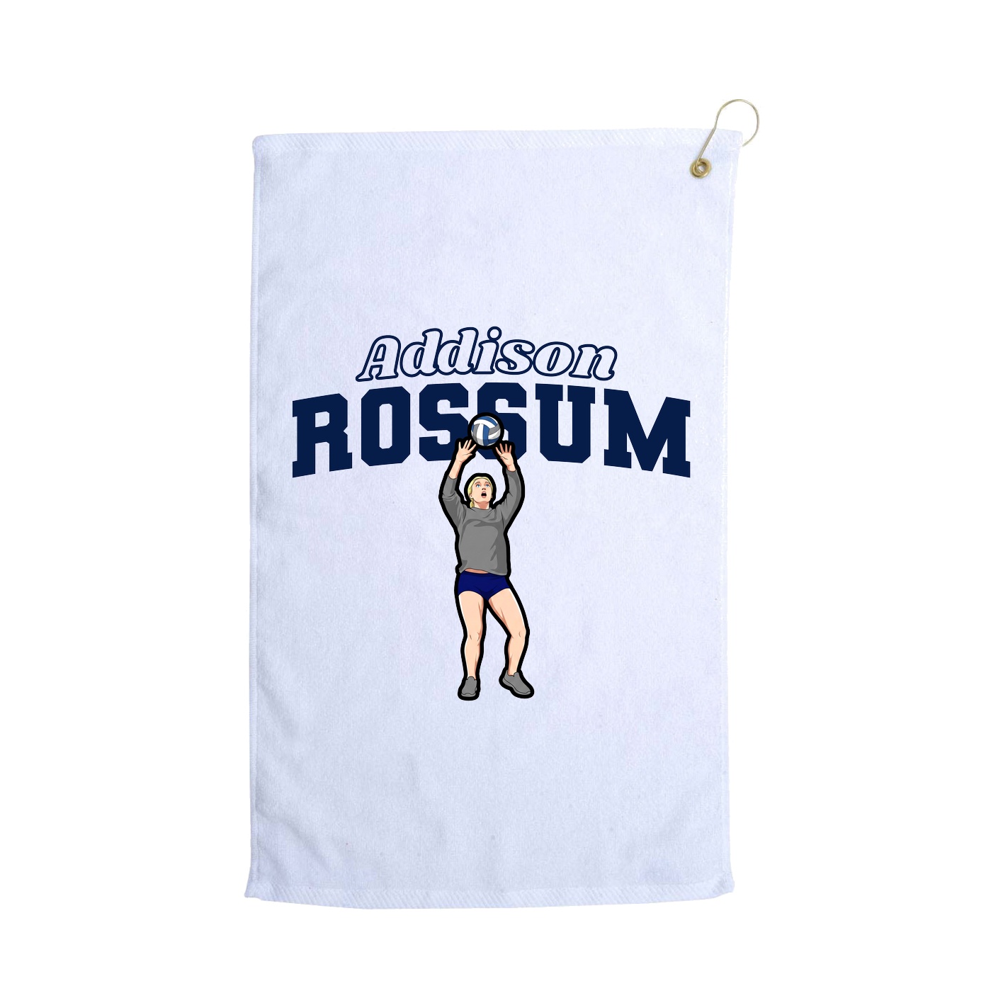 Golf Towel — Name Arch in White
