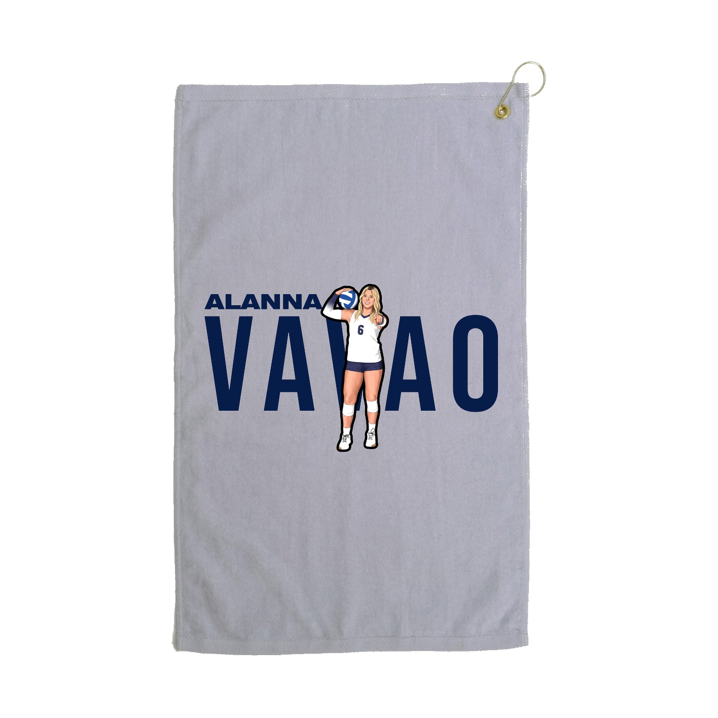 Golf Towel — Player Name in Grey