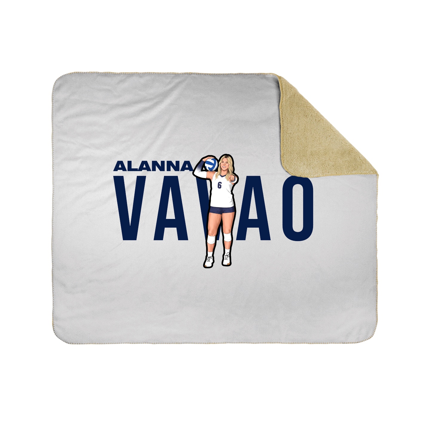 Throw Blanket — Player Name in White