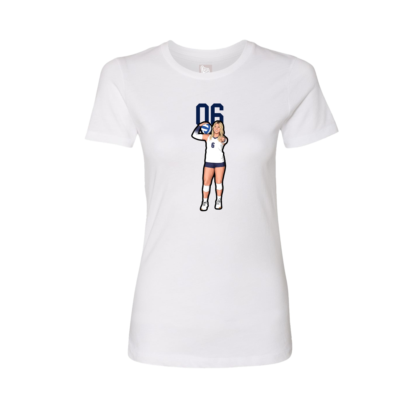 Fitted Women's Tee — Number Top in White