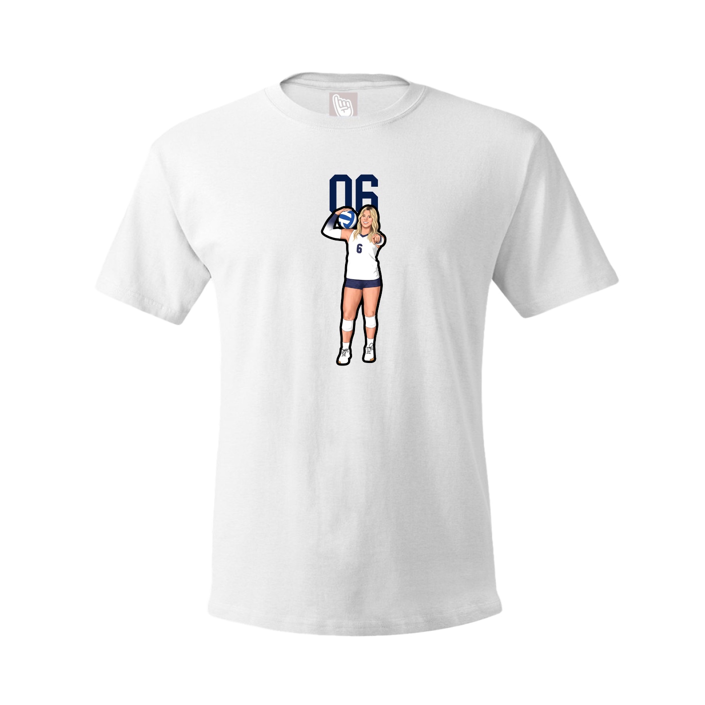 Youth Tee — Number Top in White