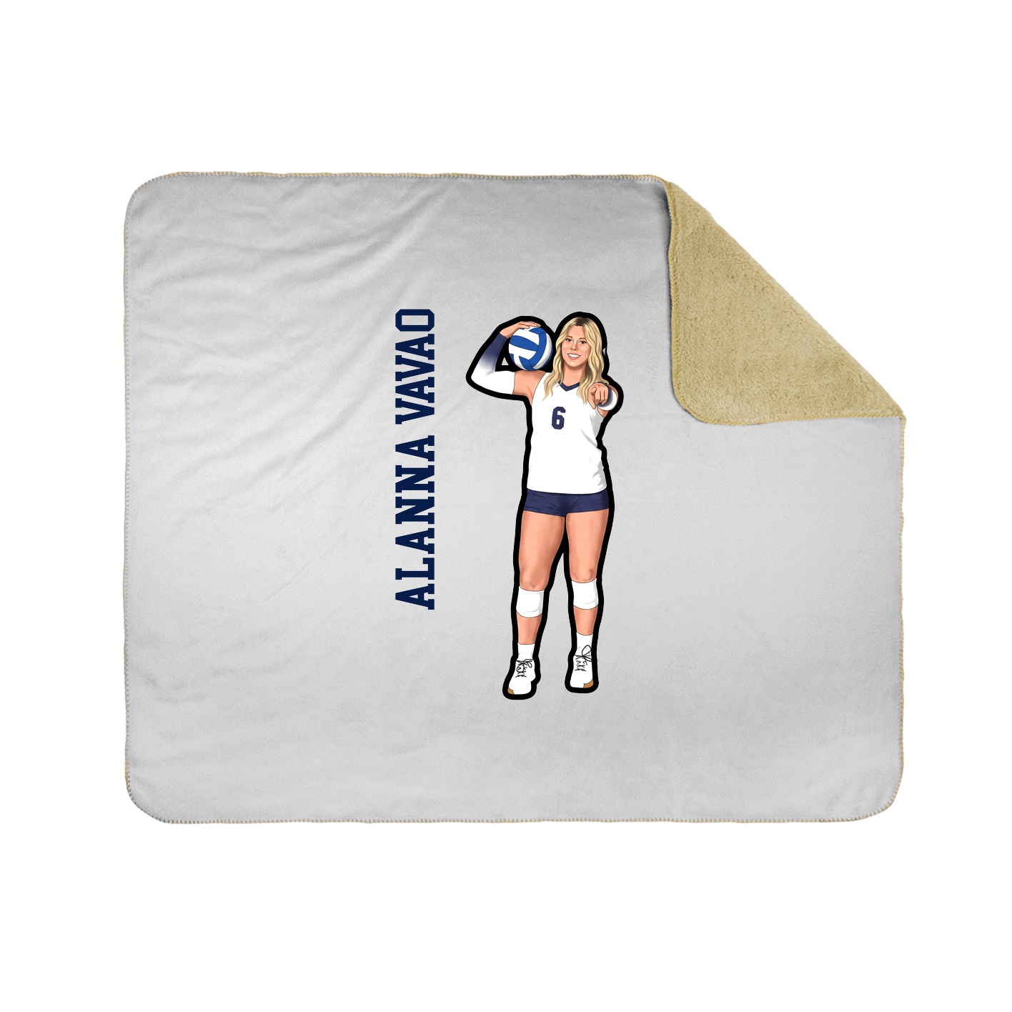 Throw Blanket — Name Vertical in White