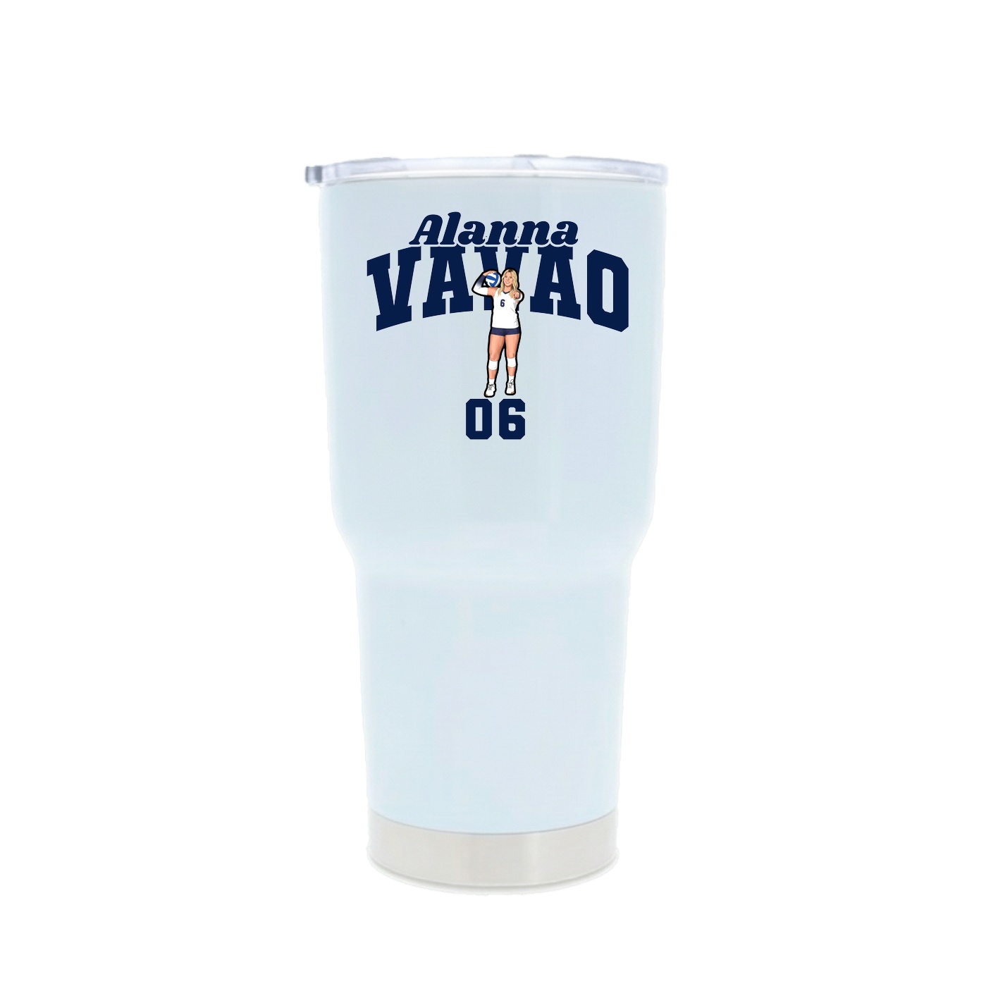 30oz Stainless Steel Tumbler — Signature Arch in White