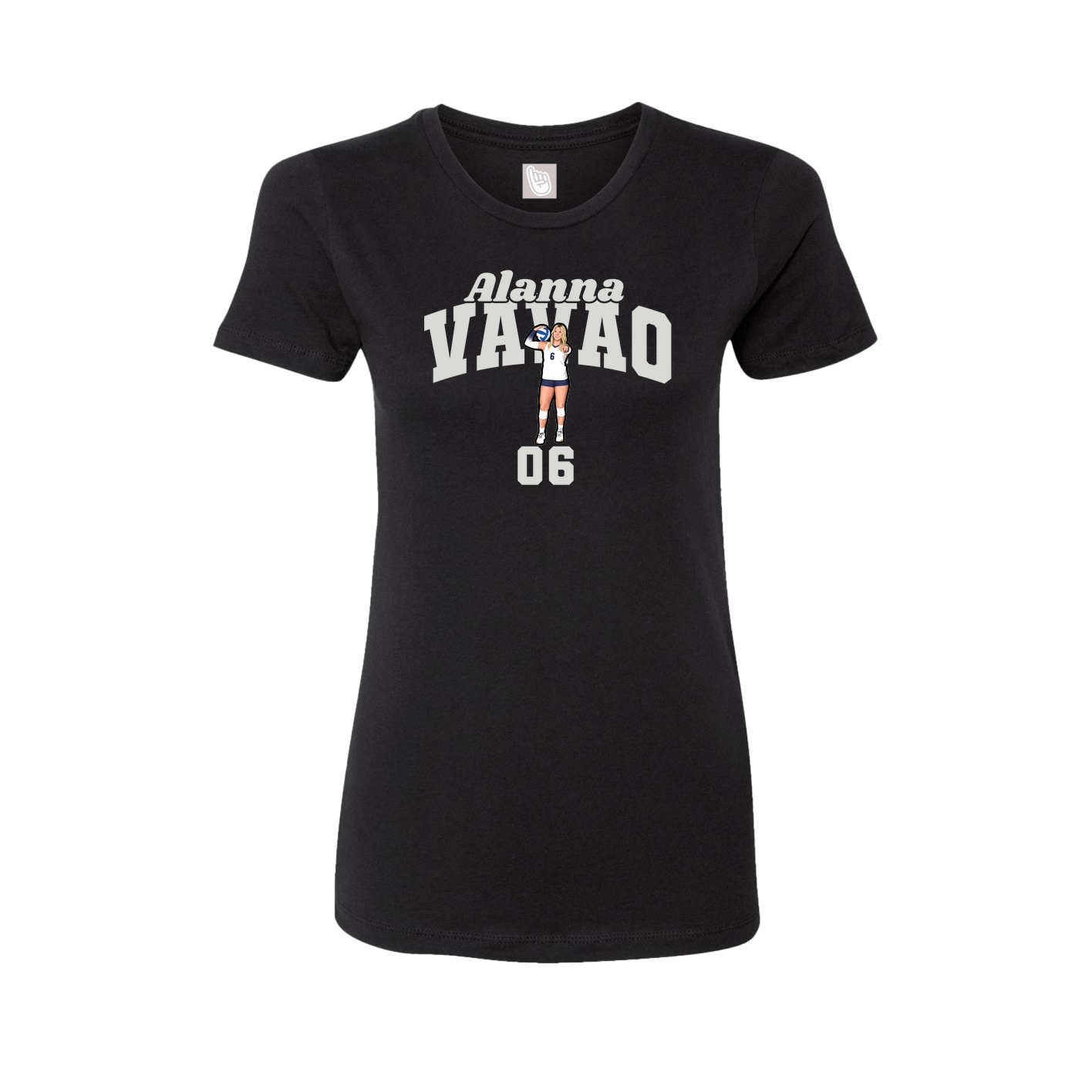 Fitted Women's Tee — Signature Arch in Black