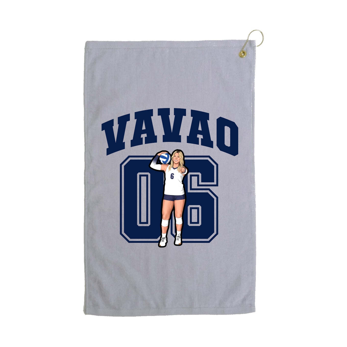 Golf Towel — Number in Grey