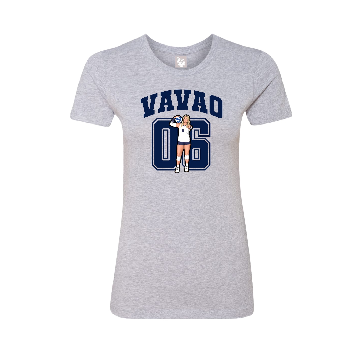Fitted Women's Tee — Number in Grey