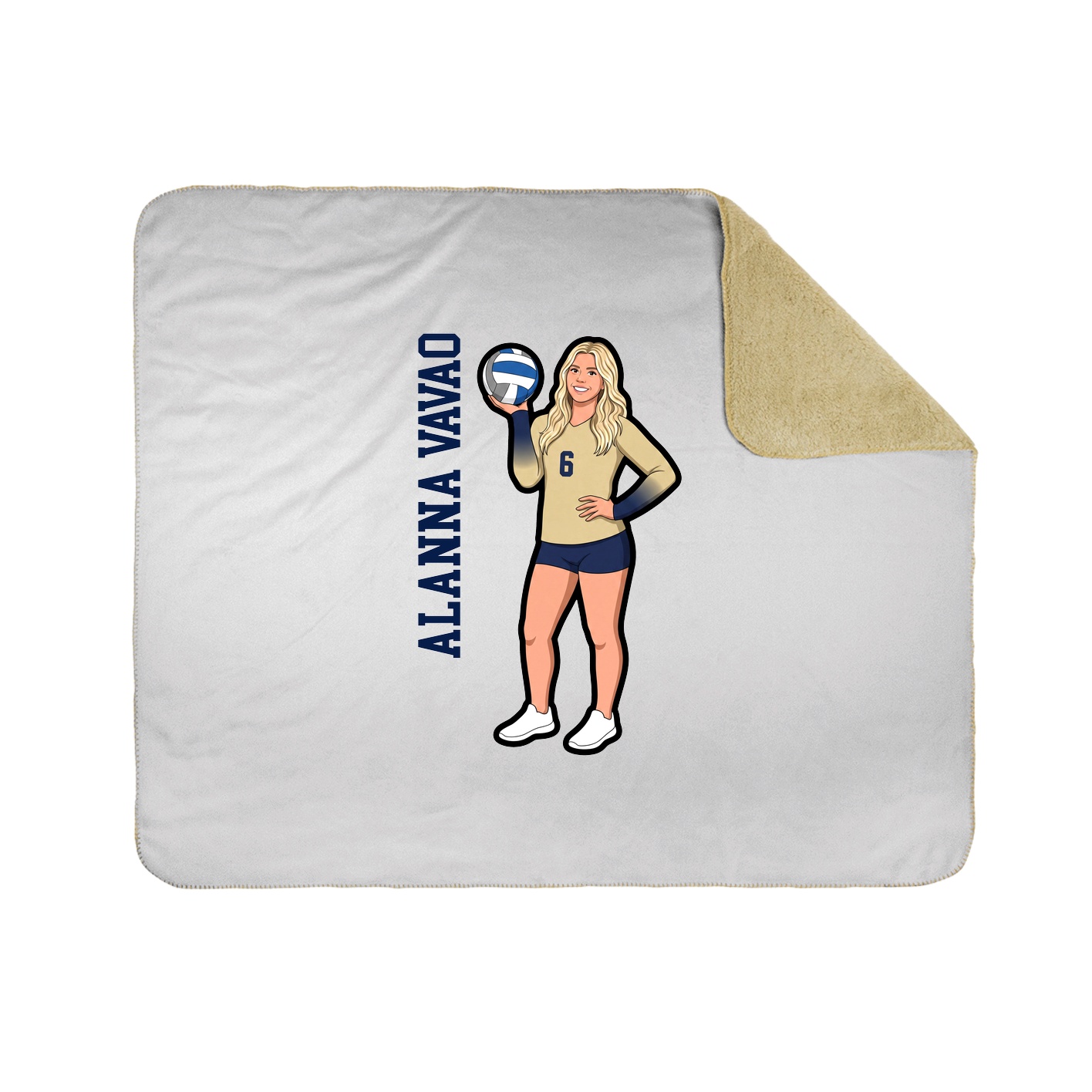 Throw Blanket — Name Vertical in White