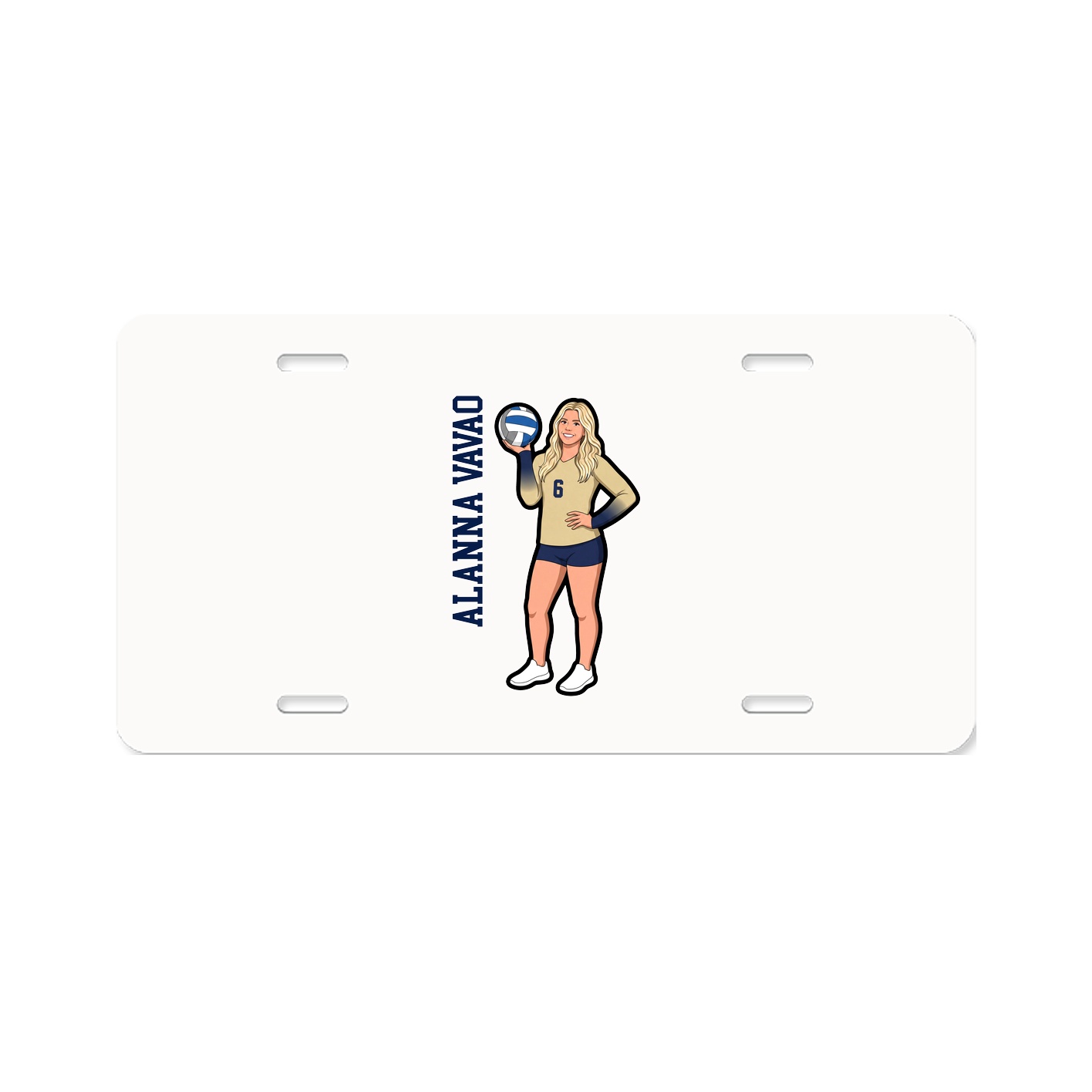 License Plate — Name Vertical in Classic