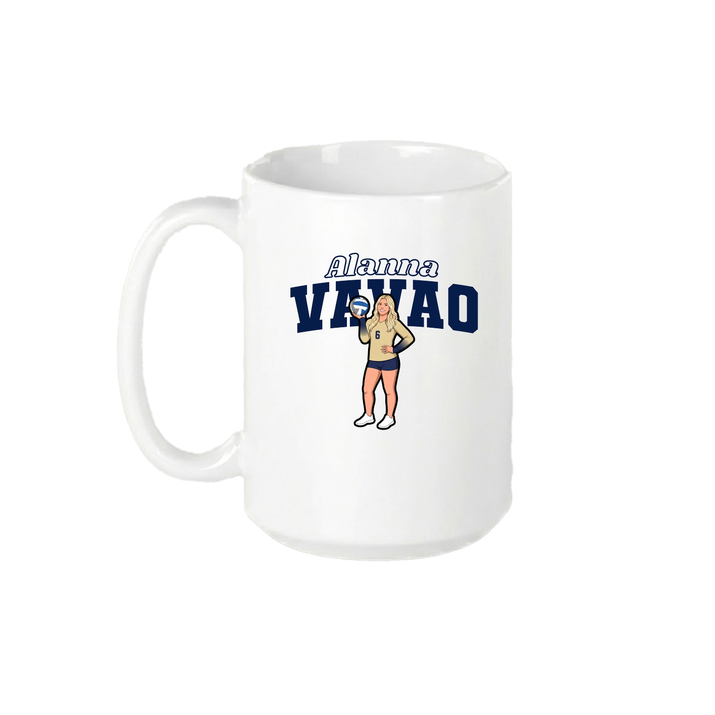 15oz Coffee Mug — Name Arch in White