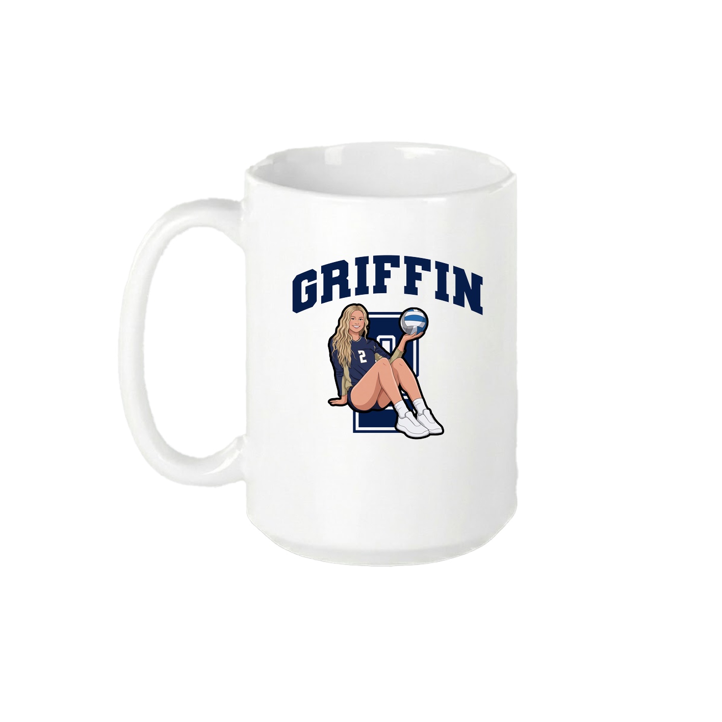 15oz Coffee Mug — Number in White