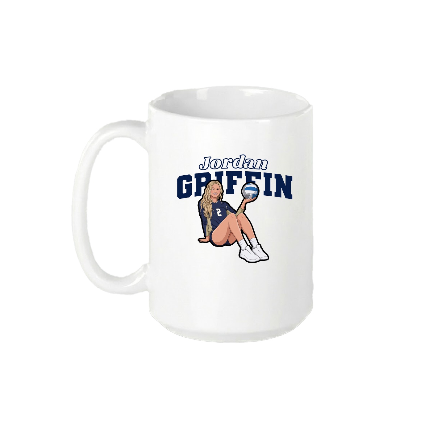 15oz Coffee Mug — Name Arch in White