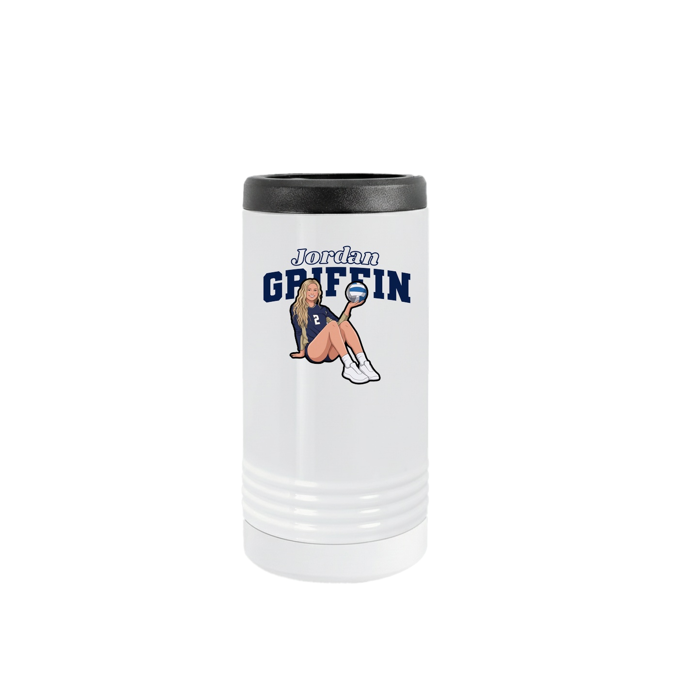 Slim Beverage Holder — Name Arch in White