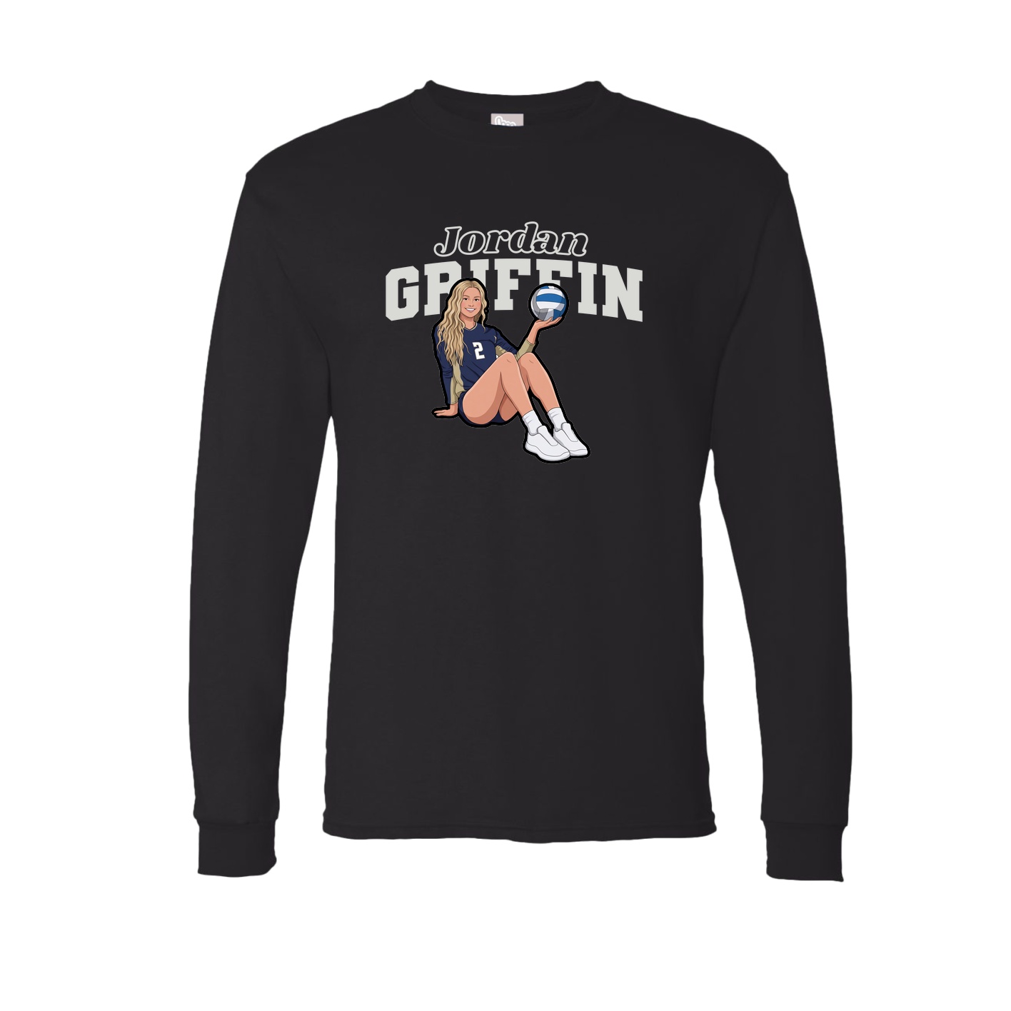 Long Sleeve Tee — Name Arch in Black