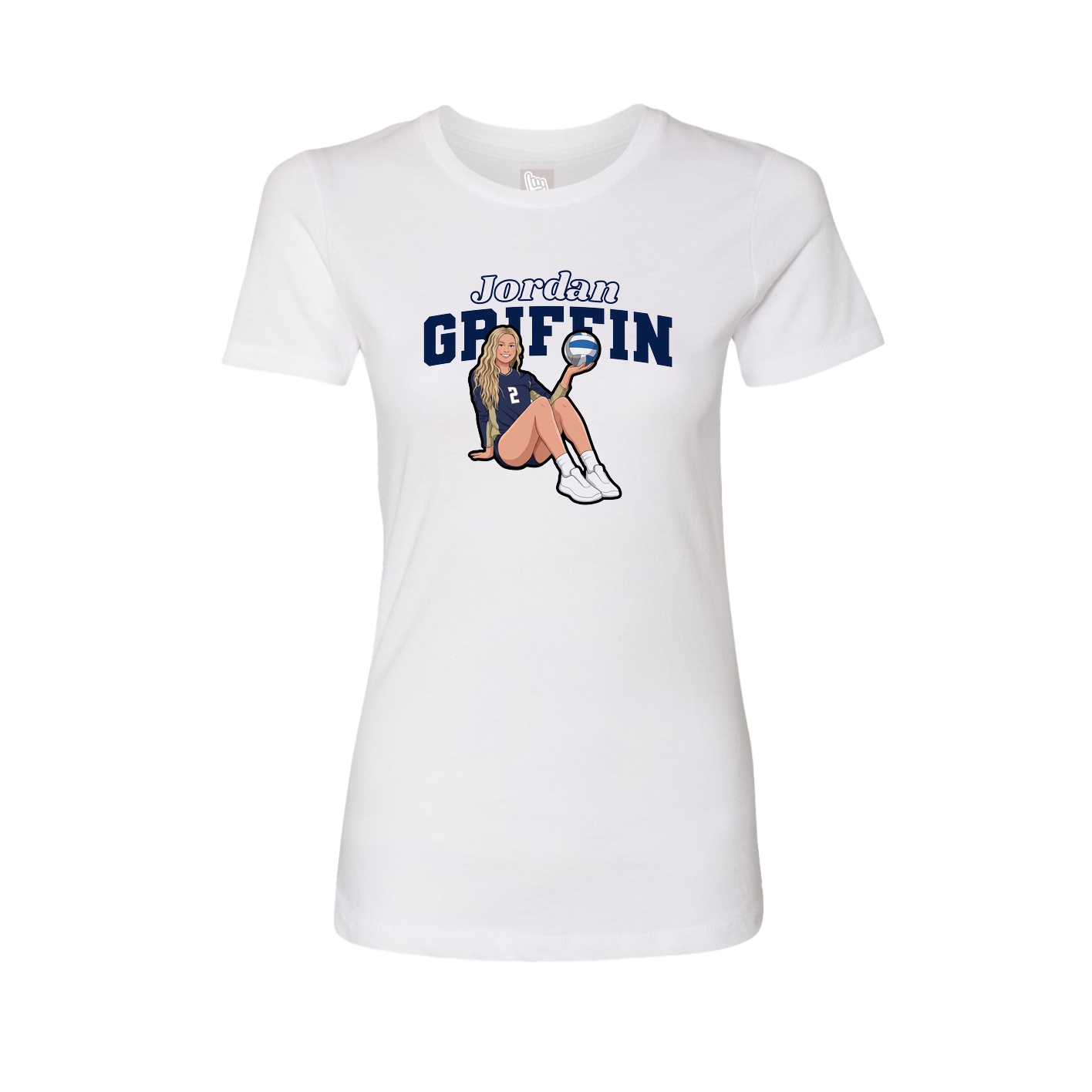 Fitted Women's Tee — Name Arch in White