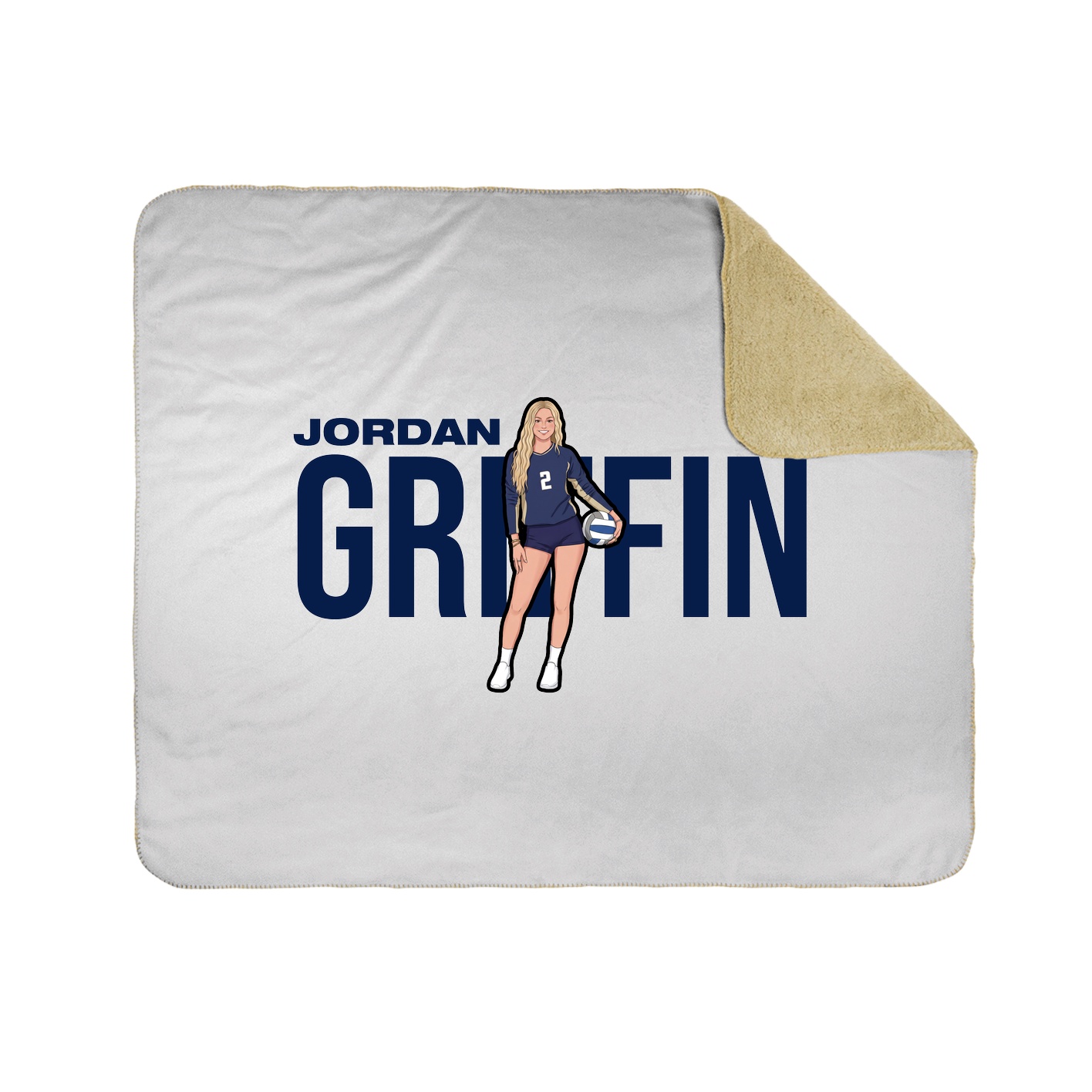 Throw Blanket — Player Name in White