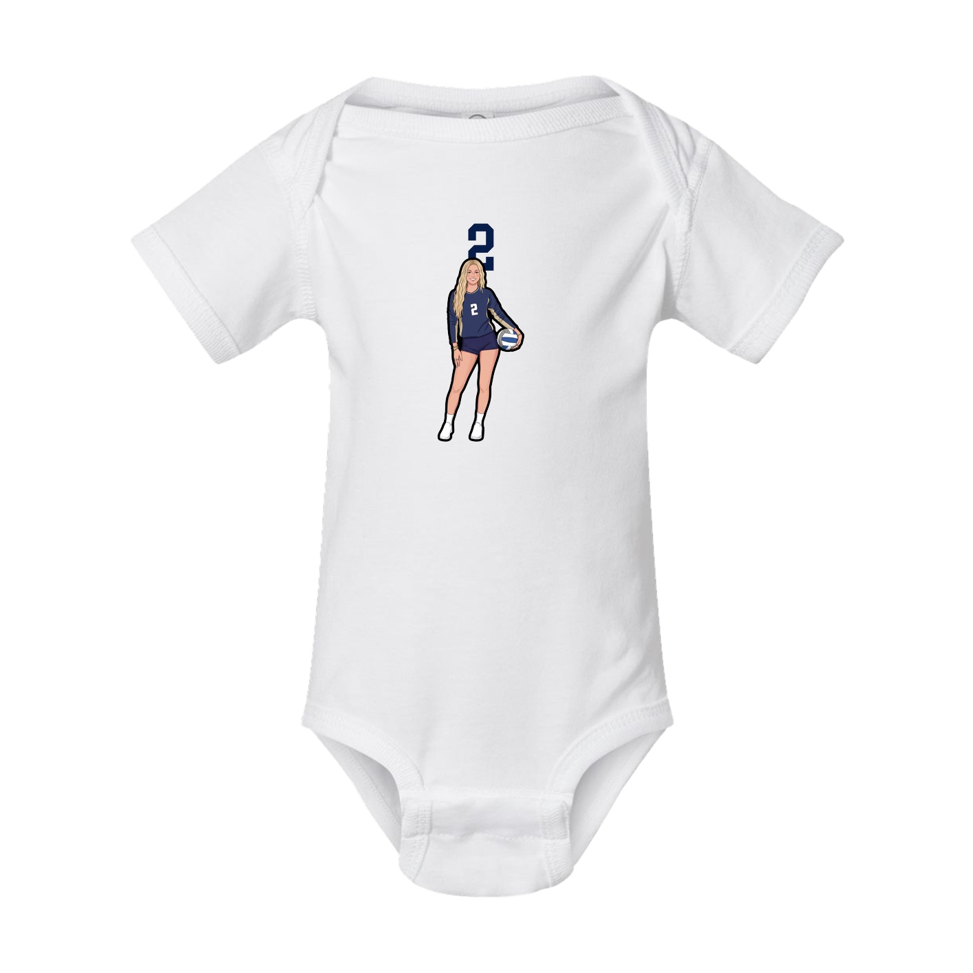 Baby Onesie — Number Top in White