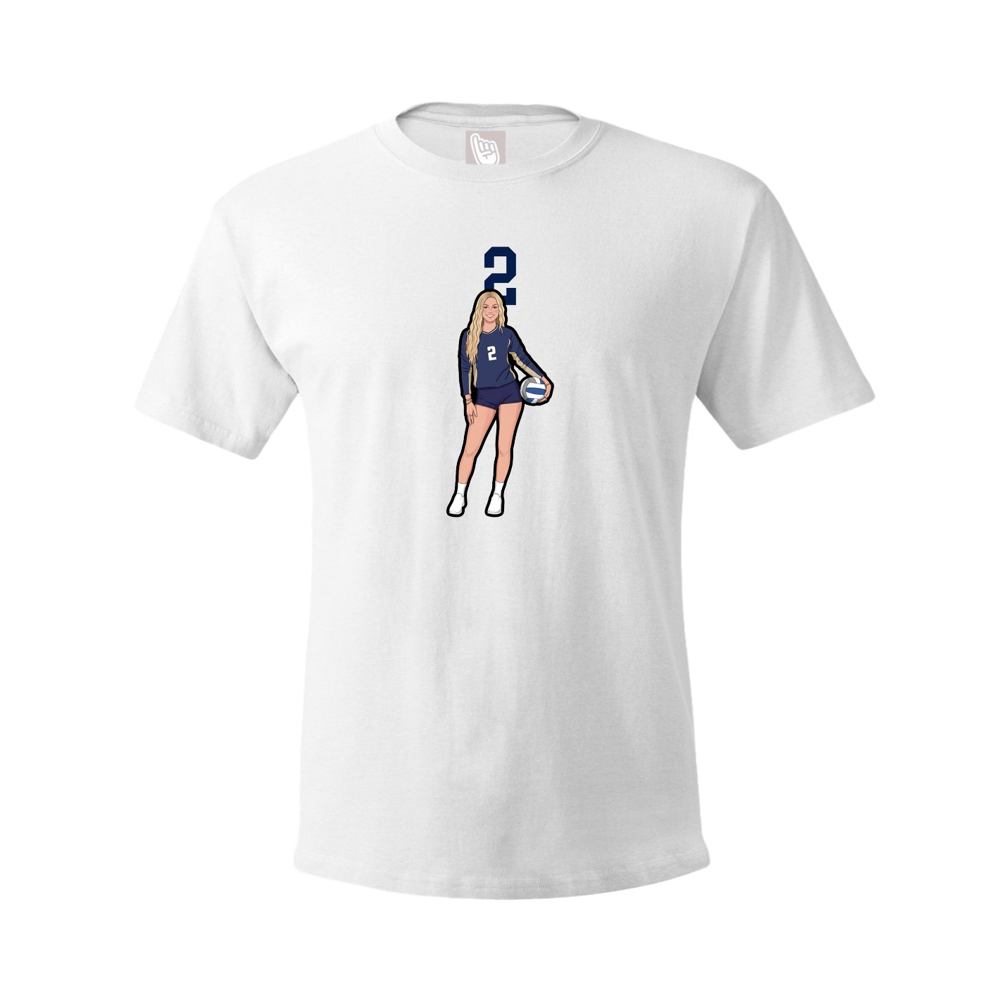 Youth Tee — Number Top in White