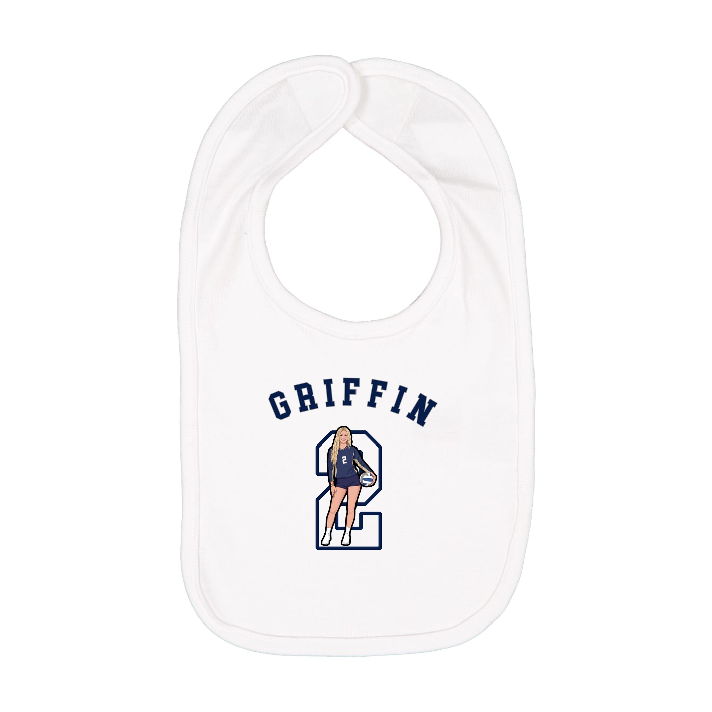 Infant Bib — Shirsey Arch in White